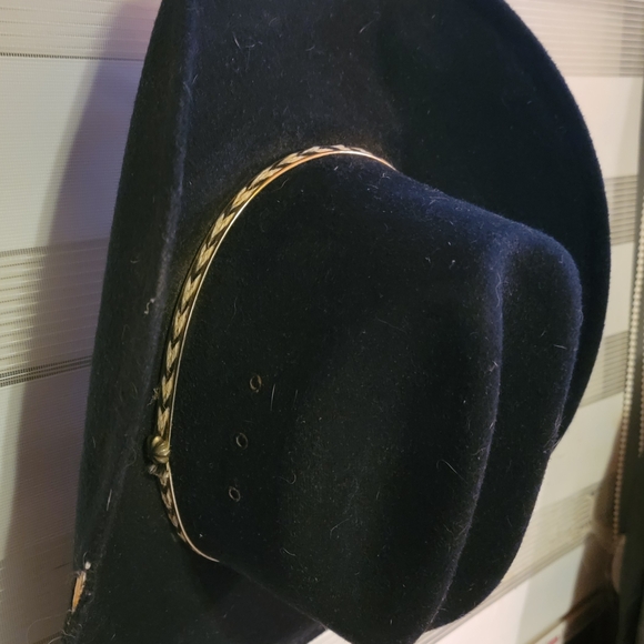 Black Cowboy Hat with Silver Band - Picture 10 of 11